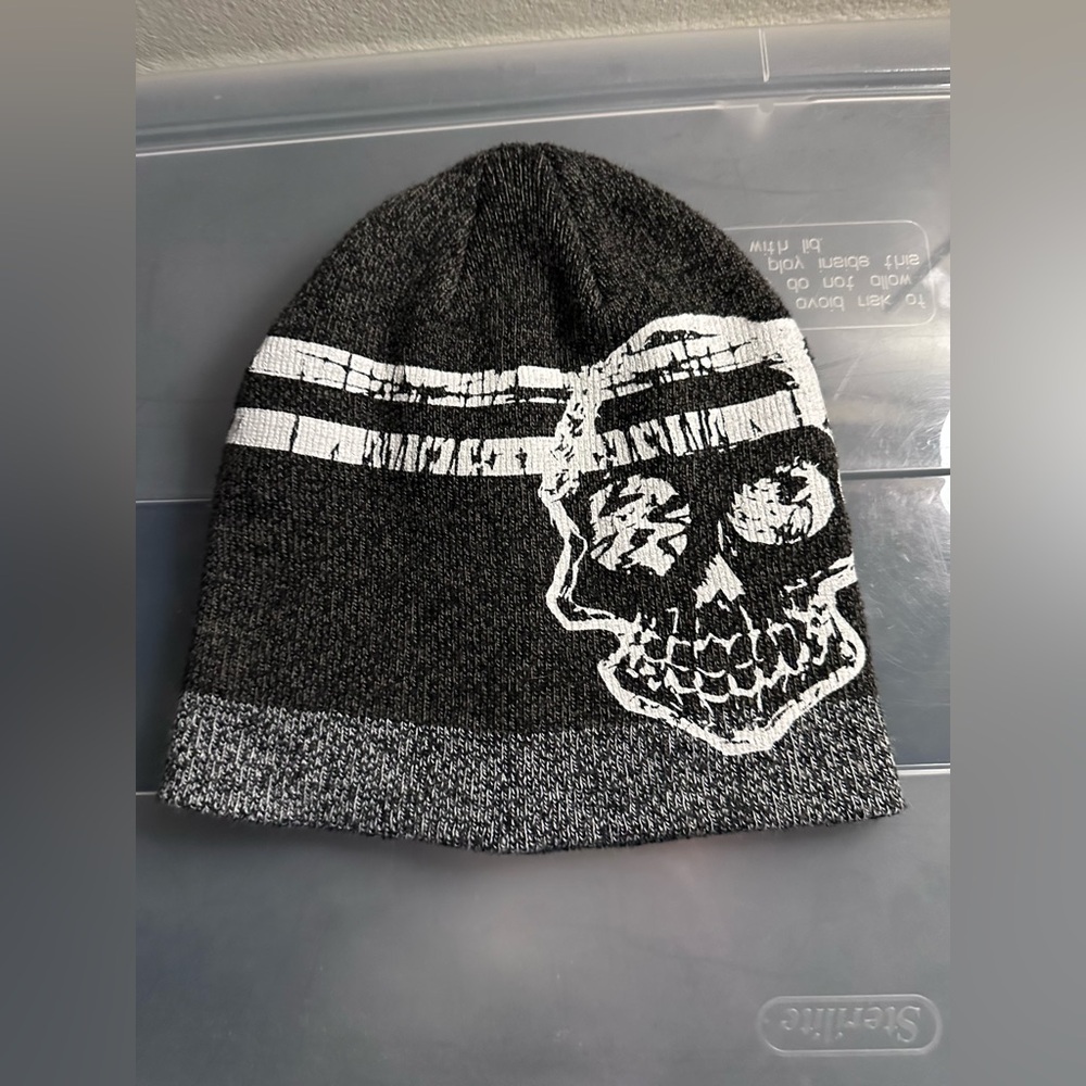 Gray Skull Beanie - Picture 2 of 6